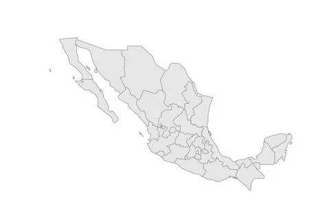Mexico editable vector political map EPS Stock Illustration