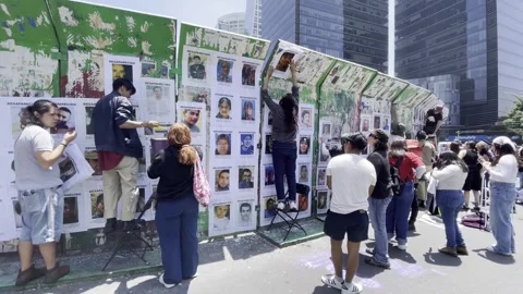 Mexico: Families Post Missing Person Photos 2 Stock Footage 344402090