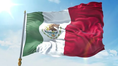 Mexico Flag 4K Stock Footage 343577368