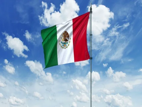 Mexico flag animation, alpha  Stock Footage 78527023