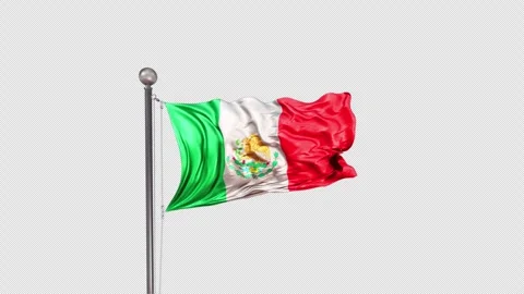 Mexico Flag  Animation Loop Include Alpha 3D Rendering Stock-Footage 312079475