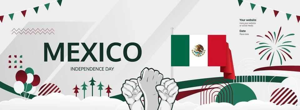 Mexico flag banner designs, suitable for independence or national day celeb.. Stock Illustration