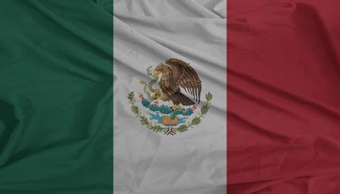 Mexico Flag blowing softly in the wind Stock Photos