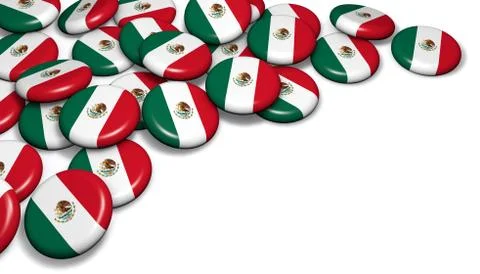 Mexico Flag Button Badges Stock Illustration