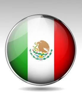 Mexico flag button Stock Illustration