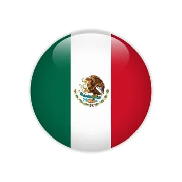 Mexico flag on button Stock Illustration