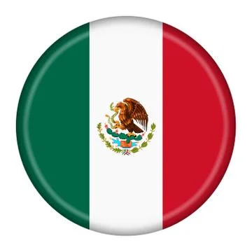 Mexico flag button illustration with clipping path Stock Illustration