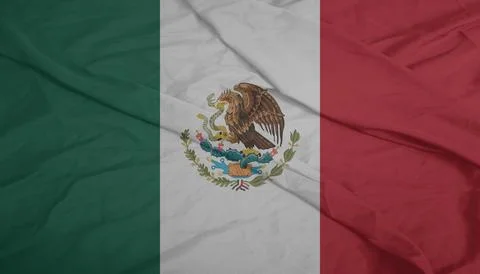 Mexico Flag cloth blowing in the light breeze Stock Illustration