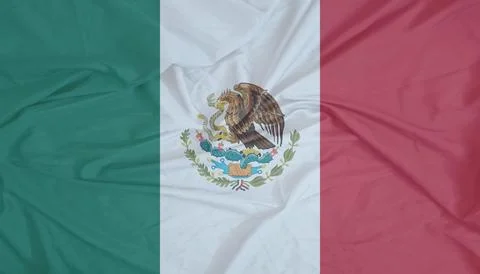 Mexico Flag cloth fluttering in the air Stock Photos
