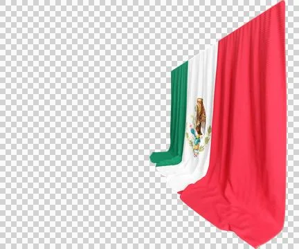 Mexico Flag Curtain in 3D Rendering Embracing Mexico's Cultural Richness Stock Illustration
