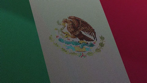 Mexico Flag Digital Particle Waving Seamless Loop Animation on Black Backgrou Stock Footage 339303092