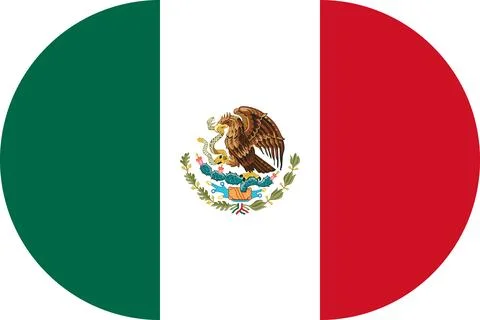 Mexico flag in flat oval design 库存插图