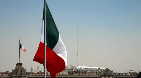 Mexico flag Stock Footage 10564387