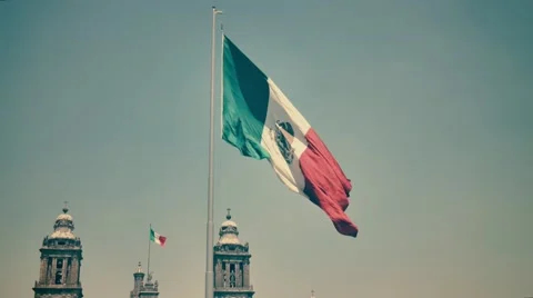 Mexico flag Stock Footage 53046856