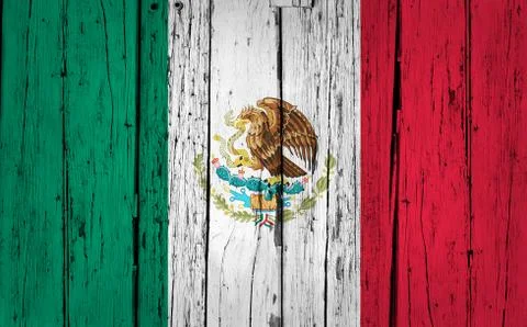 Mexico flag grunge background Stock Illustration