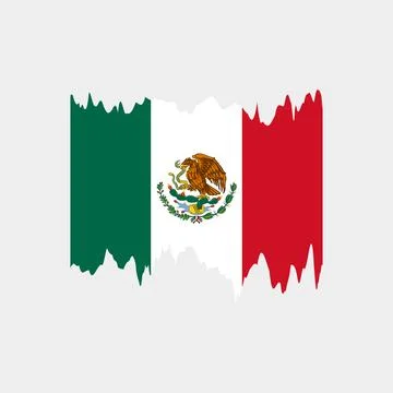 Mexico Flag Grunge Torn Edge Light Background Stock Illustration
