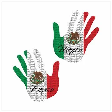 Mexico flag hand vector Stock-Illustration