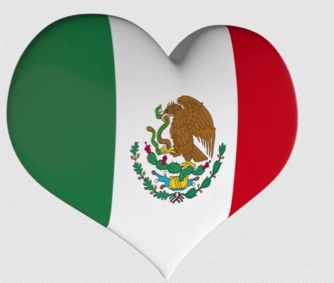 Mexico Flag Heart Turning Vídeos de archivo 143635959