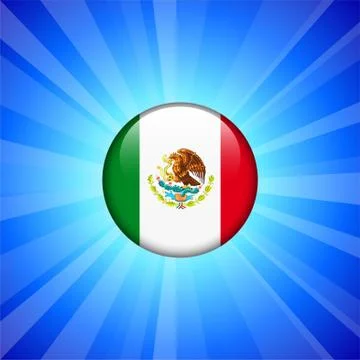 Mexico Flag Icon on Internet Button Stock Illustration
