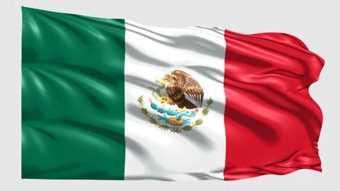 Mexico Flag Loop 4K UHD 3840 x 2160 with alpha channel Stock Footage 221450900