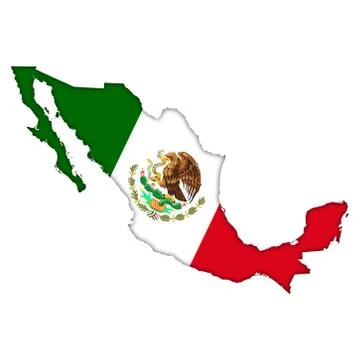 Mexico flag map icon Stock Illustration