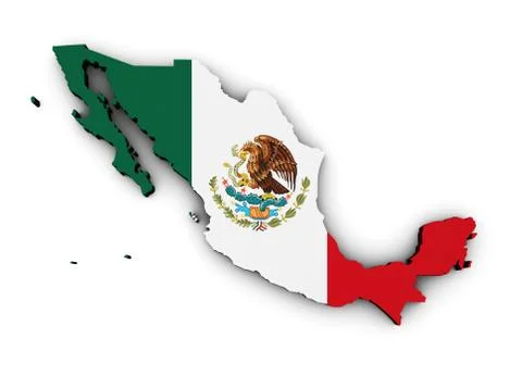 Mexico Flag Map Stock Illustration