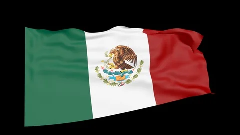 Mexico flag over black background 3d animation Video stock 98895398