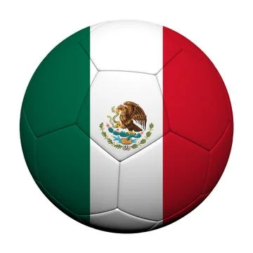 Mexico flag pattern 3d rendering of a soccer ball Illustrazione stock