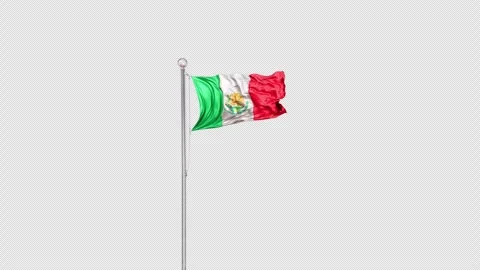 Mexico   Flag Pole  Animation Include Alpha 3D Rendering Video stock 312079408