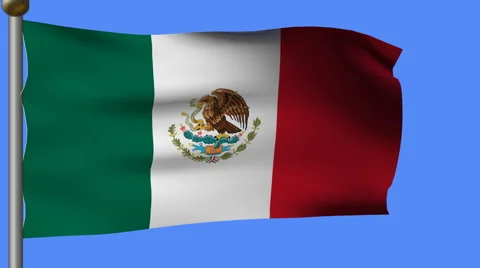 Mexico flag on pole Video stock 953634