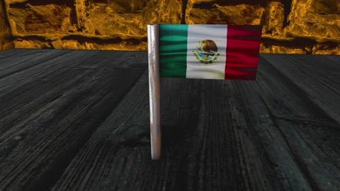 Mexico Flag Post - Orbiting Shot Video stock 270798551