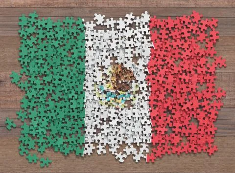 Mexico Flag Puzzle Stock Illustration