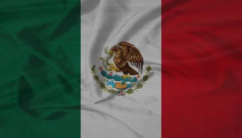 Mexico   Flag rippling sky texture Illustrazione stock
