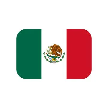 Mexico Flag Rounded Rectangle Icon Black Background Stock Illustration