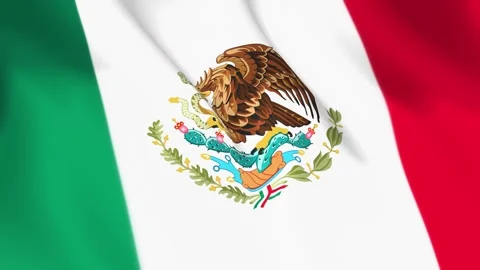 Mexico Flag Seamless Loop 4k 60fps on Sky Background Stock Footage 340352719