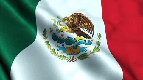 Mexico flag slow waving Stock Footage 94987357