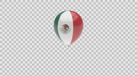 Mexico flag textured balloon rotating Alpha Vídeos de archivo 61525482