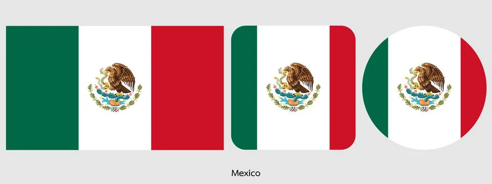 Mexico flag, vector illustration Stock Illustration