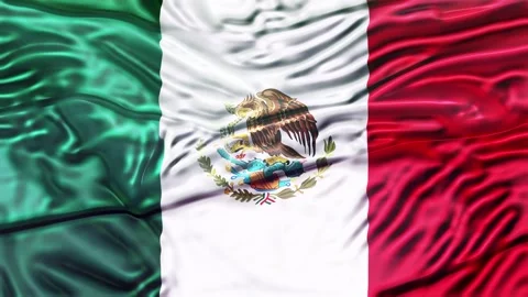 Mexico Flag Waving 3D Animation Loop. Stock Footage 336521630