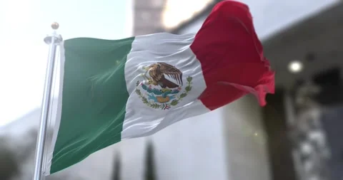 Mexico-flag-waving-4k-60fps Stock Footage 330654745