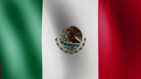 Mexico flag waving, close-up of Mexico national flag Stock Footage 340414132