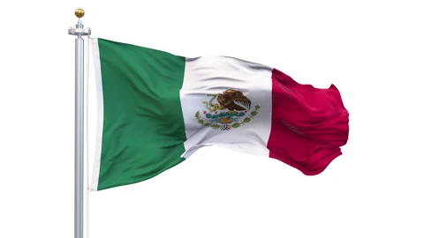 Mexico flag waving looping with transparent background. 動画素材 323442999