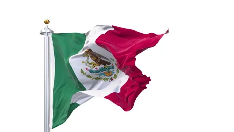 Mexico flag waving looping with transparent background. Video stock 323443041