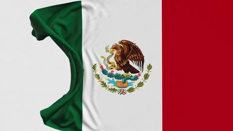 Mexico Flag Waving Transition with Transparent Background, Smooth Left to Right Stock Footage 326327178