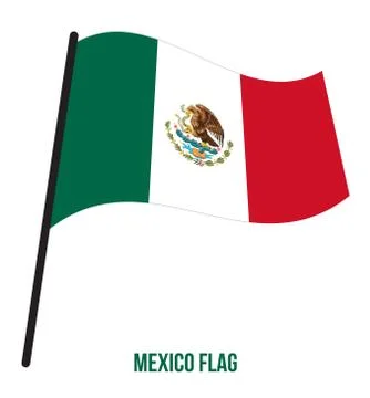 Mexico Flag Waving Vector Illustration on White Background. Mexico National Flag Stock Illustration