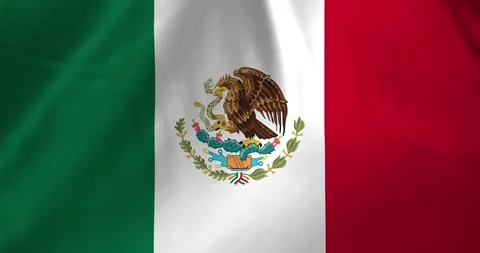 Mexico flag waving with the wind background loop video animation Video stock 327172648