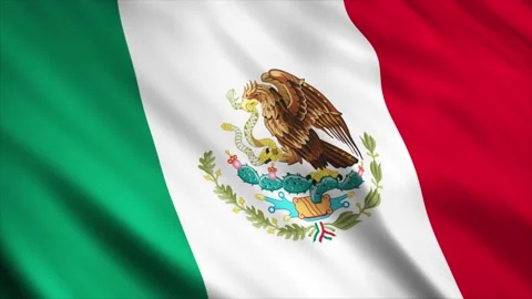 Mexico Flag waving in the wind Stockbeeldmateriaal 236414109