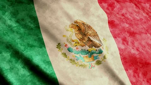 Mexico Flag waving in the wind Stock Footage 236414330