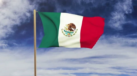 Mexico flag waving in the wind. Green screen, alpha matte. Loopable animation Stock-Footage 48595769