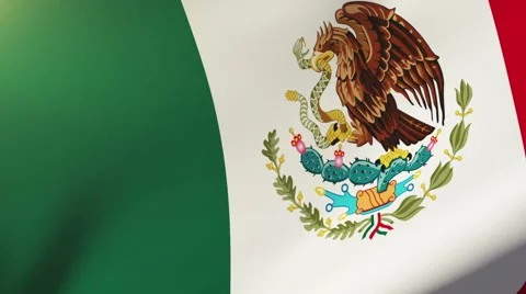 Mexico flag waving in the wind. Looping sun rises style.  Animation loop Stock-Footage 48595738